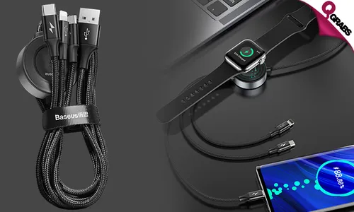 4-in-1 USB Cable with Apple Watch Wireless Charger!
